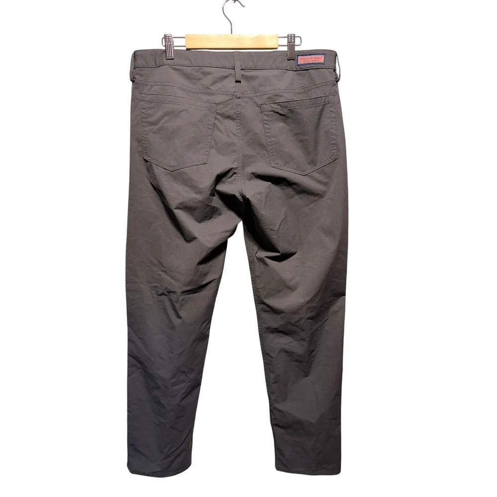 Vineyard Vines Mens Golf On The Go Pant 34x30 Gray Performance Stretch Chino